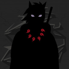 Картинка аниме naruto силуэт глаза риннеган наруто рикудо саннин