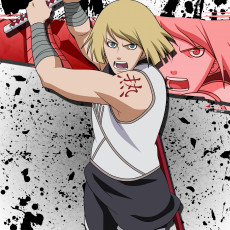 Картинка аниме naruto татуировка крик персонаж блондин наруто взгляд замах парень