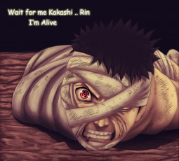 Картинка аниме naruto замотан бинты брюнет парень обито учиха наруто взгляд