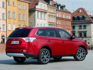 Картинка автомобили mitsubishi красный 2014 outlander