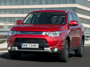 Картинка автомобили mitsubishi красный 2014 outlander
