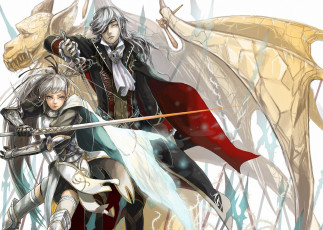 Картинка аниме -weapon +blood+&+technology грифон рапира меч арт парень девушка