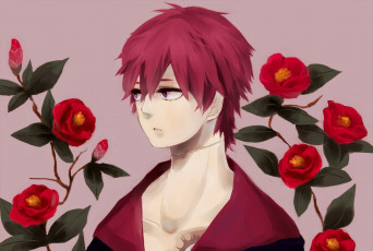 Картинка аниме naruto art камелии цветы сасори