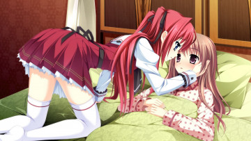 Картинка аниме otome+ga+tsumugu+koi+no+canvas девушки нежность