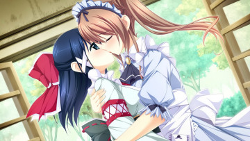 Картинка аниме otome+ga+tsumugu+koi+no+canvas поцелуй девушки