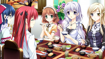 Картинка аниме otome+ga+tsumugu+koi+no+canvas стол девушки