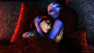 Картинка видео+игры mass+effect+2 встреча существо девушка