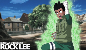 Картинка аниме naruto брюнет открытие врат чакра парень рок ли