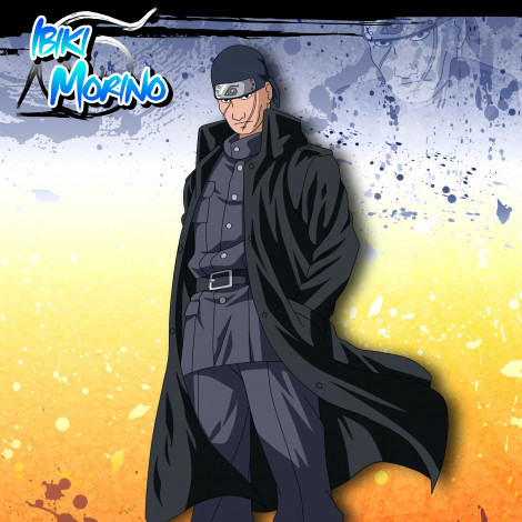 Обои картинки фото аниме, naruto, прсонаж, взгляд, шрамы, мужчина, ибики, морино, форма, плащ