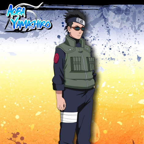Обои картинки фото аниме, naruto, шиноби, тёмные, парень, шатен, очки, ямаширо, аоба, наруто, персонаж