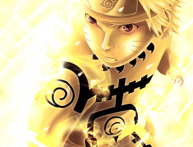 Обои картинки фото аниме, naruto, персонаж, наруто, узумаки, парень, блондин, режим, кьюби