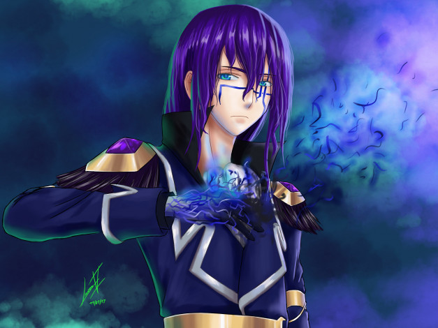 Обои картинки фото аниме, *unknown , другое, фон, рука, парень, арт