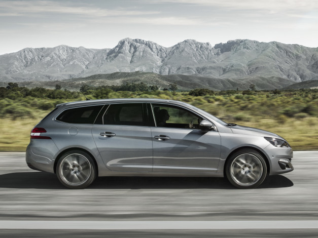 Обои картинки фото автомобили, peugeot, hybrid4, 3008, 2013, серый