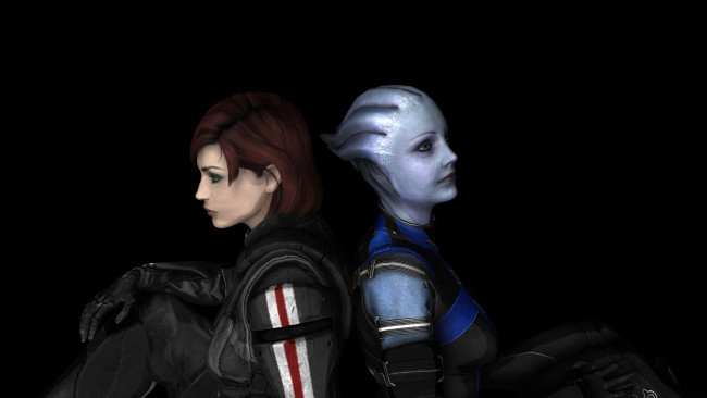 Обои картинки фото видео игры, mass effect 2, существо, девушка