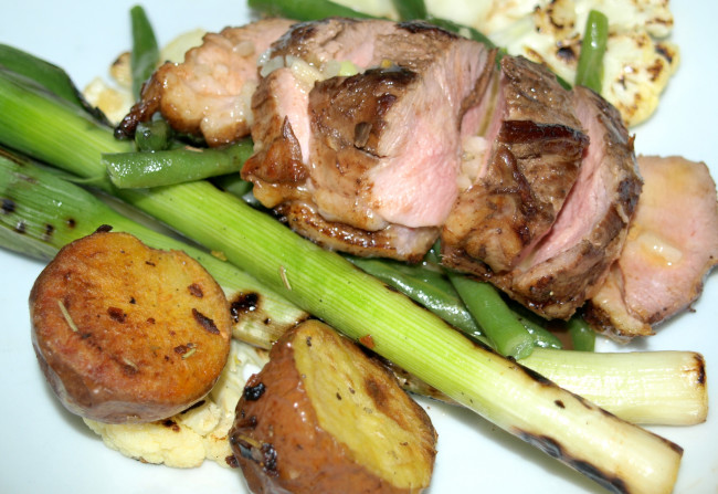 Обои картинки фото еда, мясные блюда, картофель, мясо, лук