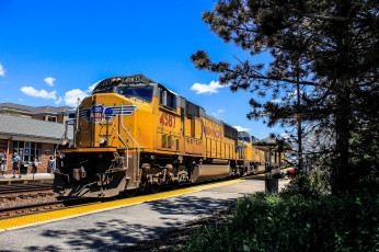 Картинка техника поезда локомотив рельсы состав