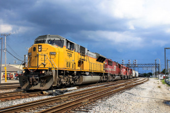 Картинка техника поезда рельсы локомотив состав