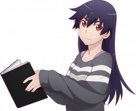 Картинка аниме bakemonogatari фон взгляд девушка