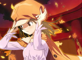 Картинка аниме bakemonogatari фон взгляд девушка
