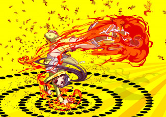 Картинка аниме bakemonogatari взгляд девушка фон