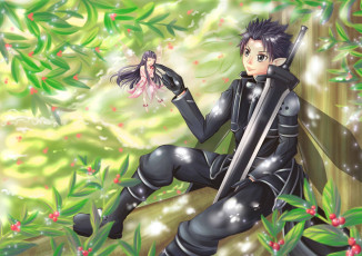 Картинка аниме sword+art+online парень фон взгляд