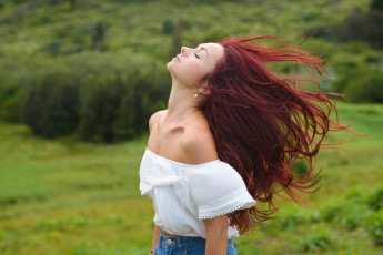 Картинка девушки -unsort+ рыжеволосые+и+другие фон взгляд девушка