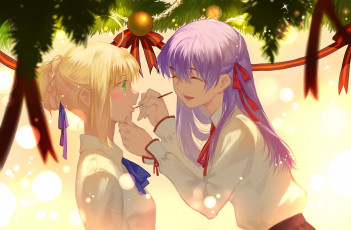 Картинка аниме fate stay+night фон взгляд девушка