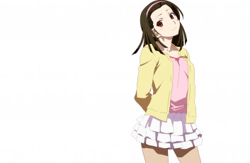 Картинка аниме bakemonogatari девушка фон взгляд