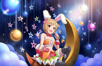 Картинка аниме idolm@ster взгляд девушка фон