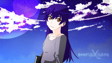 Картинка аниме bakemonogatari фон взгляд девушка