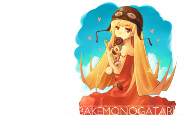 Картинка аниме bakemonogatari девушка взгляд фон