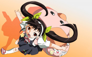 Картинка аниме bakemonogatari фон взгляд девушка