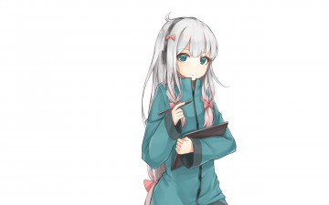 Картинка аниме eromanga-sensei взгляд девушка фон