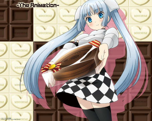 Обои картинки фото monochrome factor, аниме, девушка, взгляд, фон