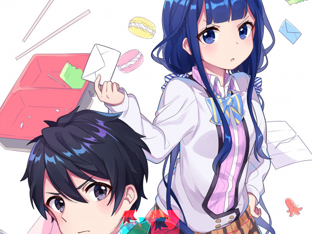 Обои картинки фото аниме, masamune-kun no revenge, фон, взгляд, девушка