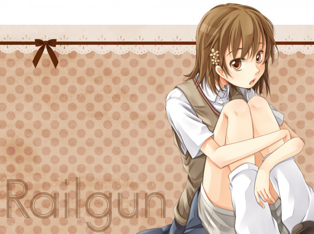 Обои картинки фото аниме, toaru majutsu no index, взгляд, фон, девушка