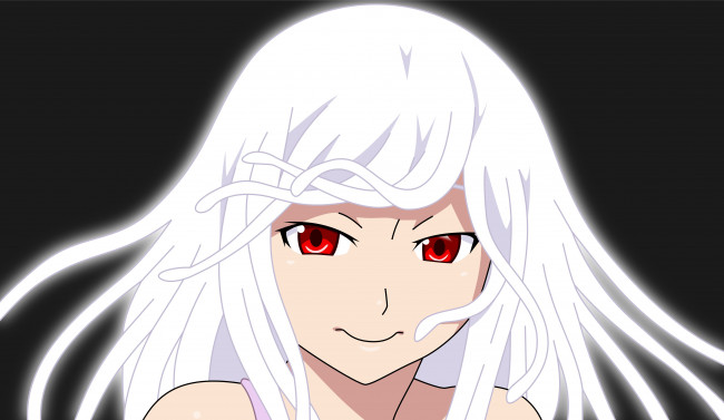 Обои картинки фото аниме, bakemonogatari, девушка, взгляд, фон