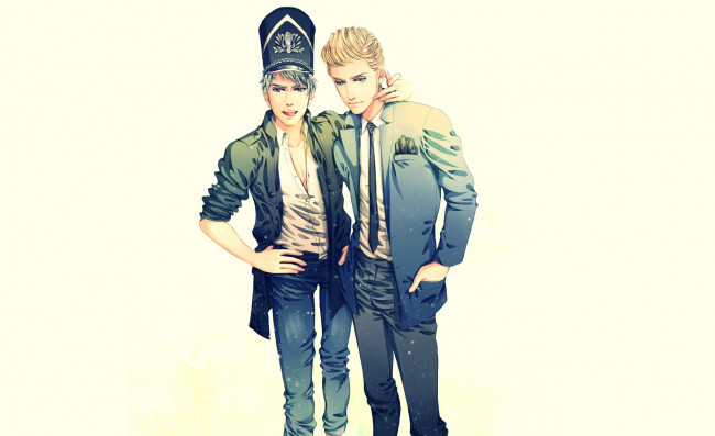 Обои картинки фото аниме, hetalia,  axis powers, парни