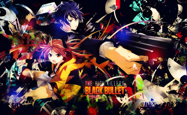 Обои картинки фото аниме, black bullet, двое