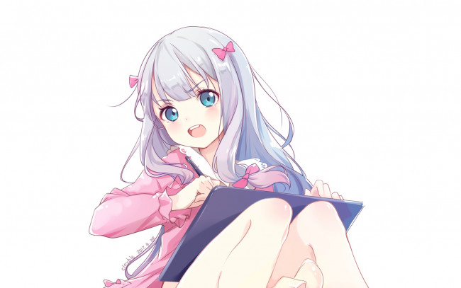 Обои картинки фото аниме, eromanga-sensei, фон, взгляд, девушка