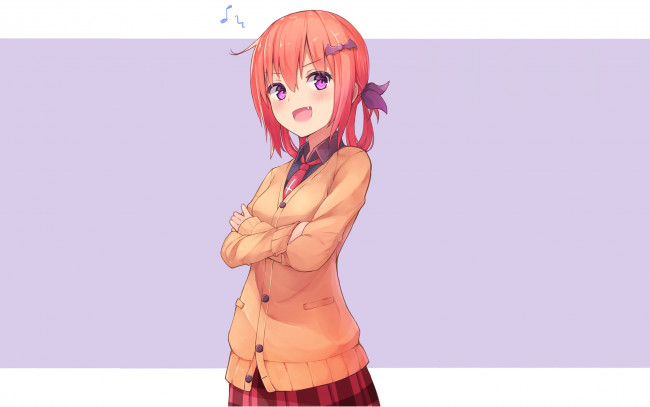 Обои картинки фото аниме, gabriel dropout, фон, взгляд, девушка