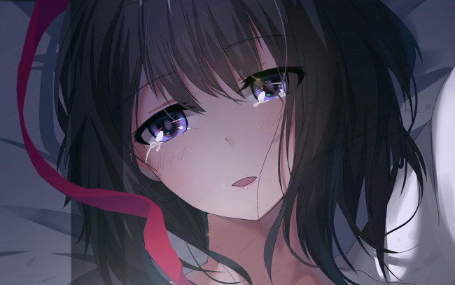 Обои картинки фото kuzu no honkai, аниме, фон, взгляд, девушка
