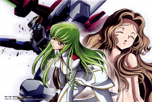 Обои картинки фото аниме, code geass, робот, девушки