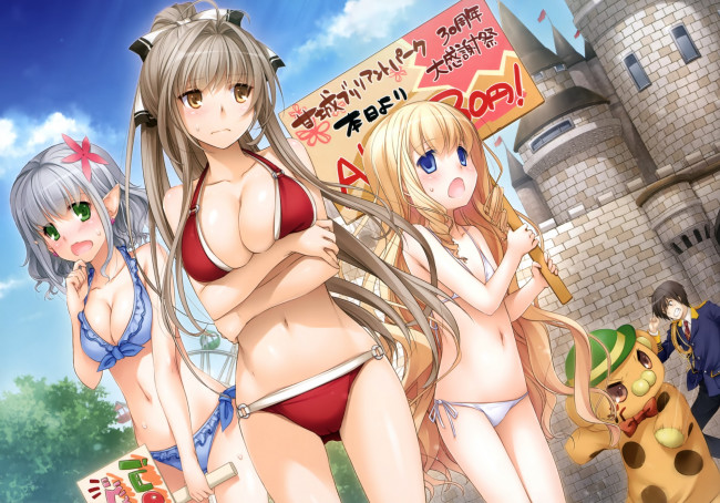 Обои картинки фото аниме, amagi brilliant park, девушки