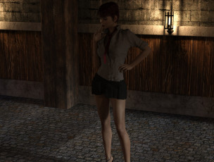 Картинка 3д+графика люди+ people девушка взгляд фон