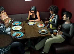 Картинка 3д+графика люди+ people фон взгляд девушки