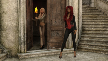 Картинка 3д+графика фантазия+ fantasy фон взгляд девушки