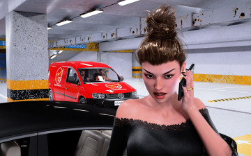 Картинка 3д+графика люди+ people девушка фон взгляд