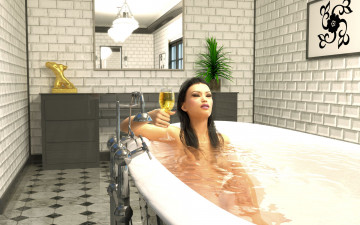 Картинка 3д+графика люди+ people девушка фон взгляд