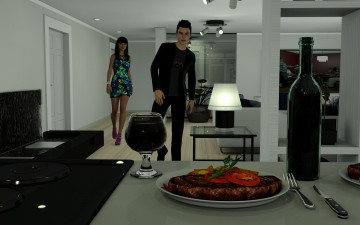 Картинка 3д+графика люди+ people взгляд девушка фон